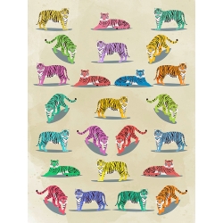 Tiger poster and print, Wildlife pattern II (multicolor)