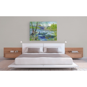 Wall art print and canvas. Vincent van Gogh, Fishing in Spring, the Pont de Clichy (Asnires)