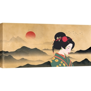 Tableau moderne femme japonaise, Breath of Nature