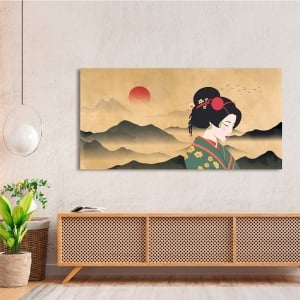 Modern japanese woman print, Breath of Nature by Sayaka Miko