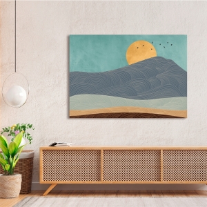 Nordic style art print, Golden Moon by Sayaka Miko