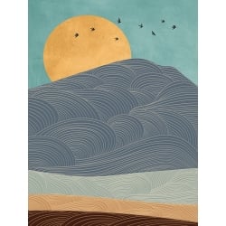 Tableau style nordic, La lune dorée (détail) de Sayaka Miko