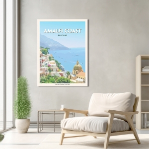 Poster, print and canvas, Amalfi Coast: Positano by Atelier Deco