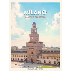 Stampa, poster, quadro su tela, Milano: Castello sforzesco