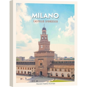 Stampa, poster, quadro su tela, Milano: Castello sforzesco