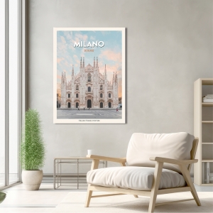 Stampa, poster, quadro su tela, Milano: Duomo