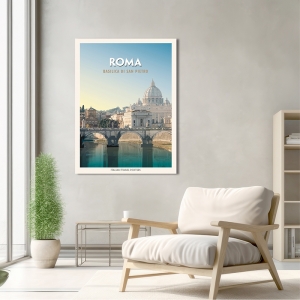 Poster, Kunstdruck, Leinwandbild Roma: Basilica S. Pietro