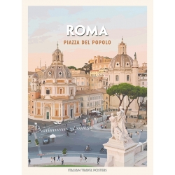 Poster, Kunstdruck, Leinwandbild Roma: Piazza del Popolo