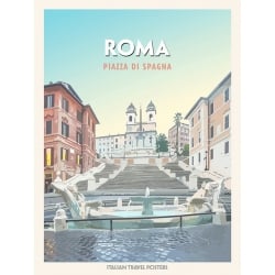 Tableau sur toile, poster et affiche, Roma: Piazza di Spagna