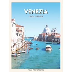 Poster, print and canvas, Venezia: Canal grande by Atelier Deco