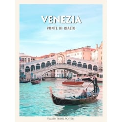 Stampa, poster, quadro su tela, Venezia: Ponte di Rialto