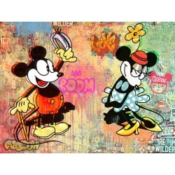 Tableau sur toile, affiche, Minnie y Mickey Pop Art, Eric Chestier