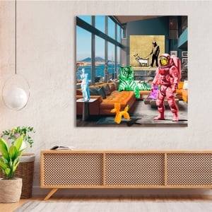 Quadro Pop Art, stampa su tela, Napoli di Gerard Madau