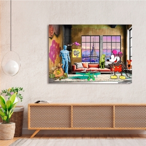 Pop Art print and canvas, Loft in Turin by Gerard Madau