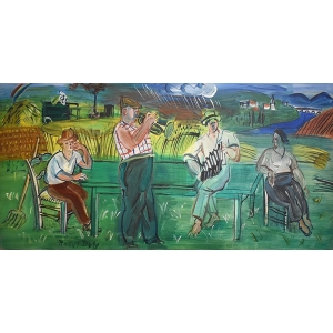 Art print and canvas, Musicians in the countryside by Raoul Dufy