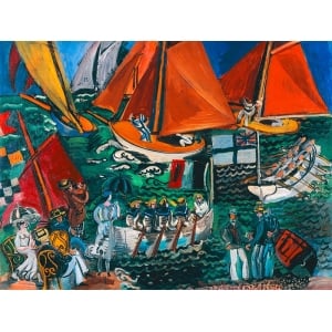 Tableau sur toile et affiche, Fête Nautique de Raoul Dufy