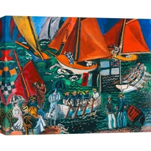 Art print and canvas, Boat party by Raoul Dufy