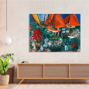 Art print and canvas, Boat party by Raoul Dufy