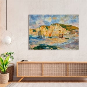 Quadro, stampa su tela, Mare e scogliere, Francia, di Renoir