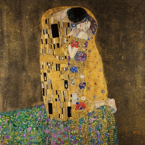 Kunstdruck, Leinwandbild Der Kuss, Gustav Klimt