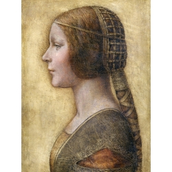 Quadro su tela, Profilo di giovane fidanzata, Leonardo da Vinci