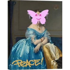 Altered antique portrait on canvas, Princesse by Eric Chestier