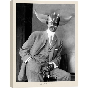 Vintage photo print with Goldrake mask, Lord G. Drake