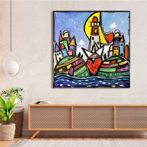 Tableau sur toile chambre enfant, Le pays du cœur de Wallas