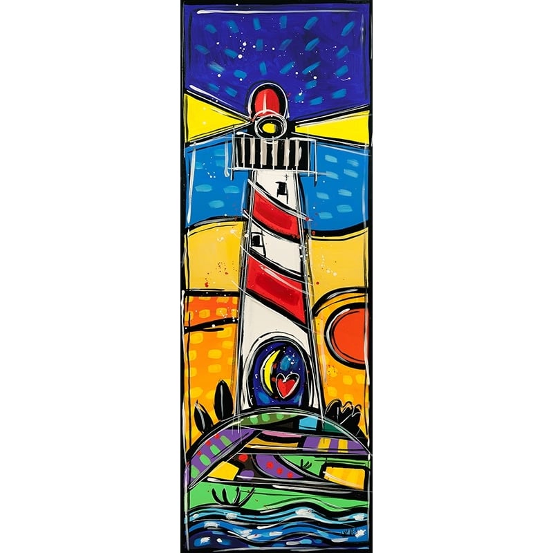 Art print and canvas, Happy, colorful lighthouse by Wallas