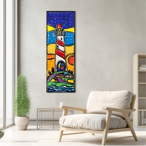 Art print and canvas, Happy, colorful lighthouse by Wallas