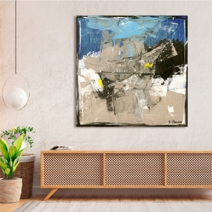 Gray abstract art print and canvas, Gray Iron by H. Romero