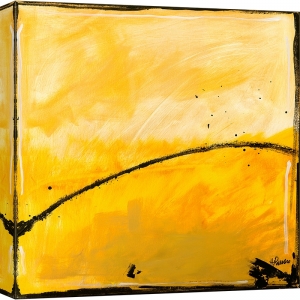 Tableau abstrait jaune sur toile, Yellow Sand de H. Romero