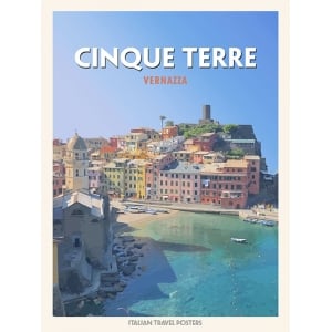 Poster vintage, quadro su tela, Cinque Terre: Vernazza