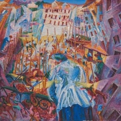 Cuadro en lienzo, La calle entra en la casa de Umberto Boccioni