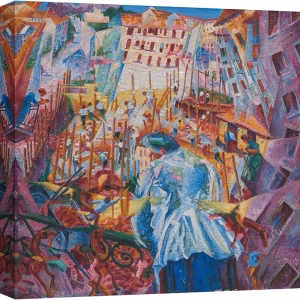 Tableau sur toile, La route entre dans la maison, Boccioni