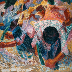 Cuadro en lienzo Los adoquines de la calle de Umberto Boccioni