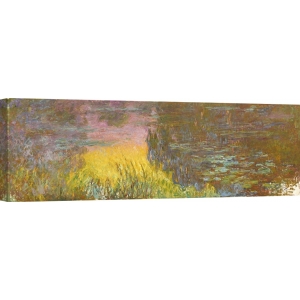 Leinwandbilder. Claude Monet, Die Seerosen - Sonnenuntergang 