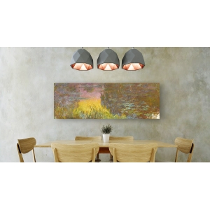 Leinwandbilder. Claude Monet, Die Seerosen - Sonnenuntergang 