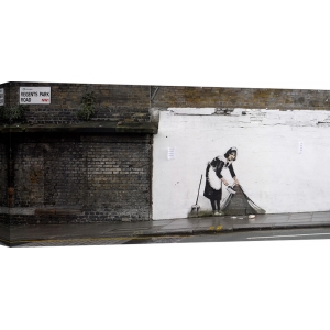 Wall art print and canvas. Anonymous (attributed to Banksy), Regents Park Rd, Camden, London (graffiti)