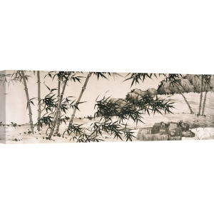 Quadro, stampa su tela. Xia Chang, Bamboo sotto una pioggia di primavera
