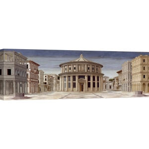 Tableau sur toile. Piero Della Francesca, La ville idéale (détail)