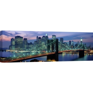 Quadro, stampa su tela. Berenholtz, Il ponte di Brooklyn e lo skyline di New York