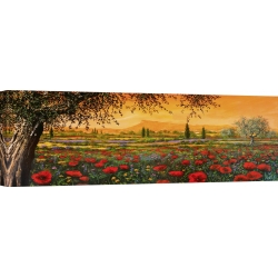 Cuadros de paisajes de campo en canvas. Marzari, Llanura en flor