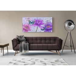 Wall art print and canvas. Eve C. Grant, Nympheas and butterflies