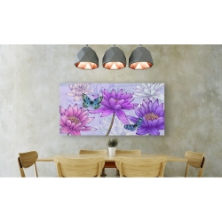 Wall art print and canvas. Eve C. Grant, Nympheas and butterflies