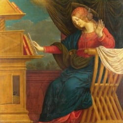 Tableau sur toile. Gaudenzio Ferrari, L'Annonciation, la Vierge Marie