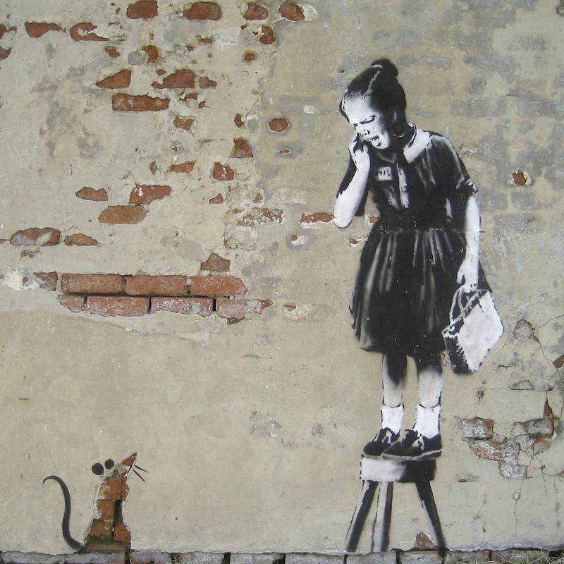 Quadro, stampa su tela. Anonimo (attribuito a Banksy), Villere St., New Orleans