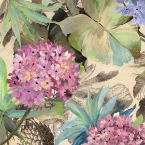 Leinwanddruck mit modernen Blumen. Eve C. Grant, Rosa Hortensien