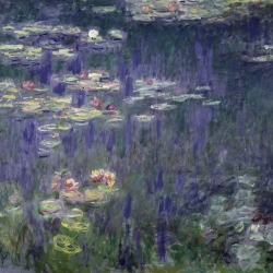 Tableau sur toile. Claude Monet, Nymphéa: reflets verts (détail)