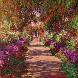 Wall art print and canvas. Claude Monet, Path in Monet's Garden, Giverny